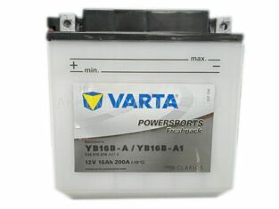 16 а/ч "+ -" (пусковой ток 200 А, Д 155 мм, Ш 90 мм, В 160 мм) Аккумулятор VARTA CT 1216