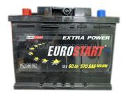 60 А/Ч "+ -" Eurostart (пусковой ток 520 А, Д 242мм, Ш 175мм, В 190мм) Eurostart 6 ст 60
